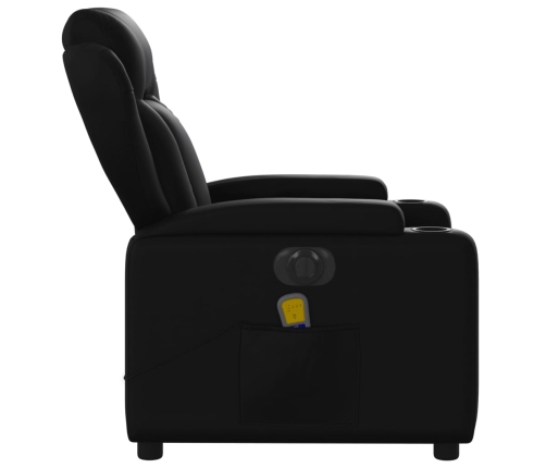 Sillón de masaje reclinable eléctrico cuero sintético negro