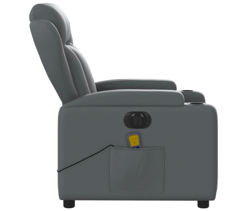 Sillón de masaje reclinable eléctrico cuero sintético gris