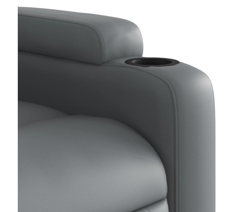 Sillón de masaje reclinable eléctrico cuero sintético gris