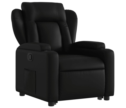 Sillón reclinable elevable cuero artificial negro