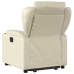 Sillón reclinable elevable cuero artificial color crema