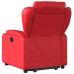 Sillón reclinable elevable cuero artificial rojo