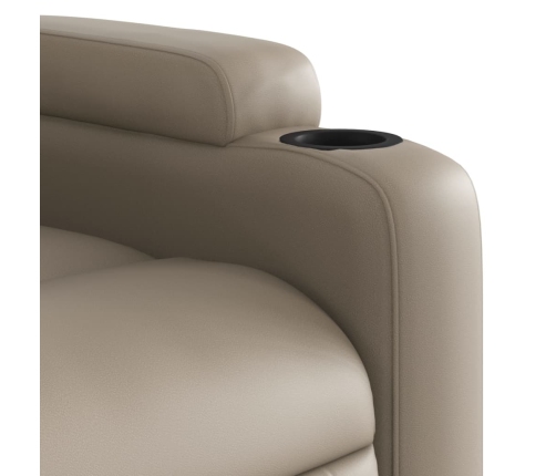 Sillón reclinable elevable cuero artificial color capuchino