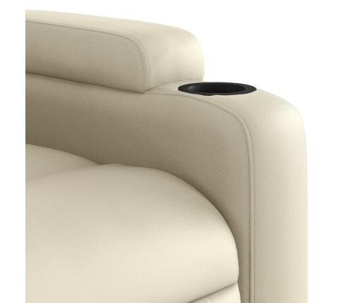 Sillón reclinable de masaje de pie cuero artificial color crema