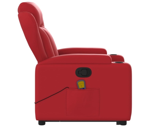 Sillón reclinable de masaje de pie cuero artificial rojo