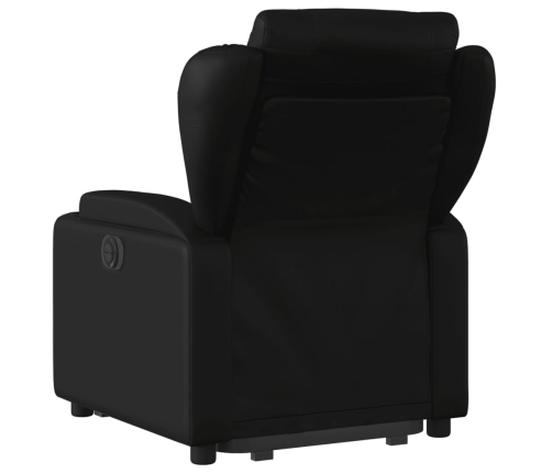 Sillón reclinable y elevable eléctrico cuero sintético negro