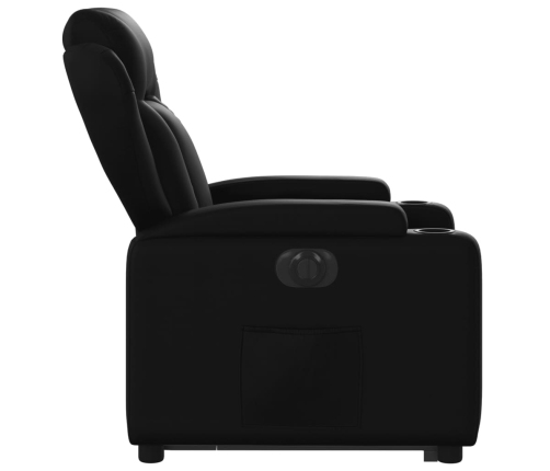 Sillón reclinable y elevable eléctrico cuero sintético negro