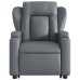 Sillón reclinable elevable eléctrico de cuero sintético gris