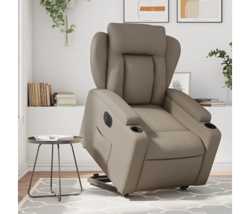 Sillón elevable eléctrico cuero artificial capuchino