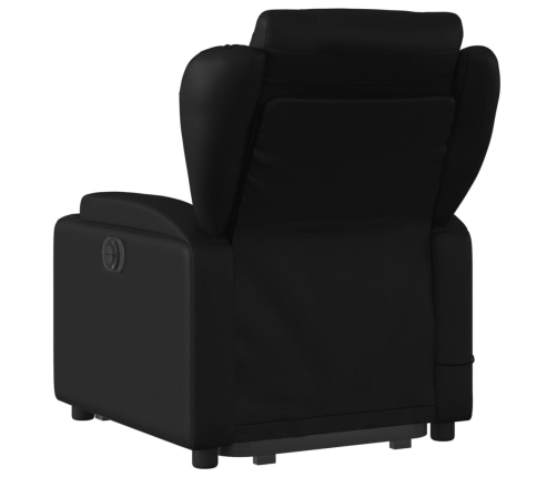 Sillón de masaje elevable eléctrico cuero sintético negro