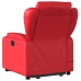 Sillón de majaje elevable eléctrico cuero artificial rojo