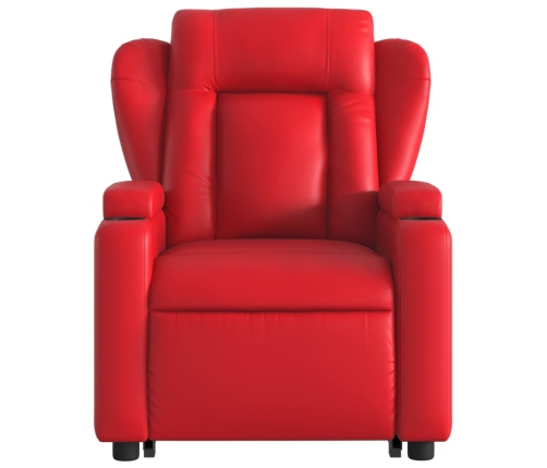 Sillón de majaje elevable eléctrico cuero artificial rojo