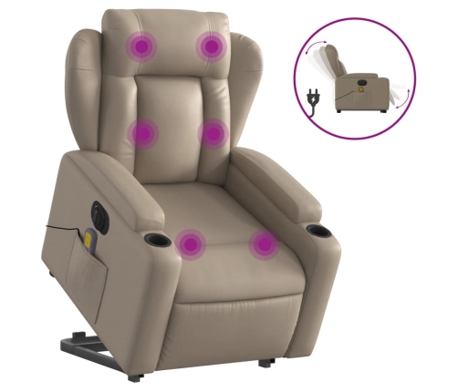 Sillón reclinable de masaje eléctrico cuero sintético capuchino