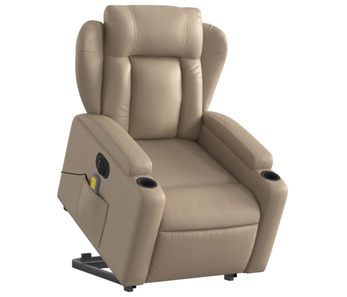 Sillón reclinable de masaje eléctrico cuero sintético capuchino