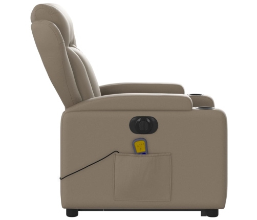 Sillón reclinable de masaje eléctrico cuero sintético capuchino