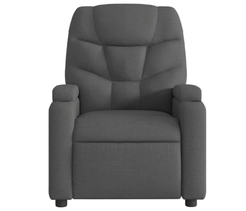 Sillón reclinable eléctrico de tela gris oscuro