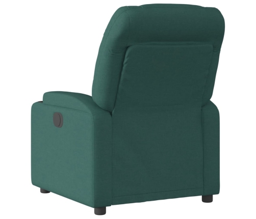 Sillón reclinable eléctrico tela verde oscuro