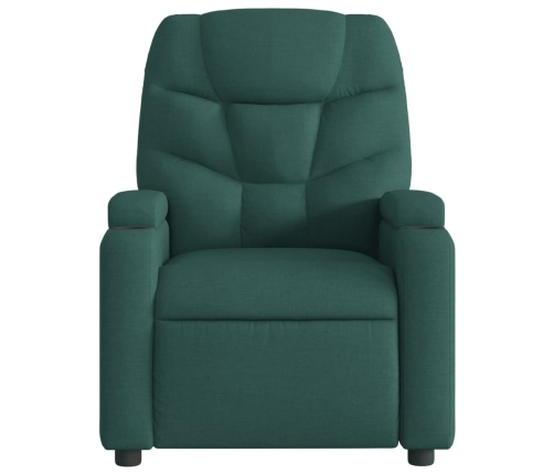 Sillón reclinable eléctrico tela verde oscuro