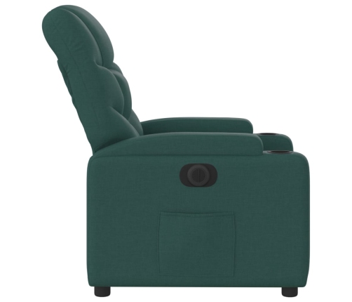 Sillón reclinable eléctrico tela verde oscuro