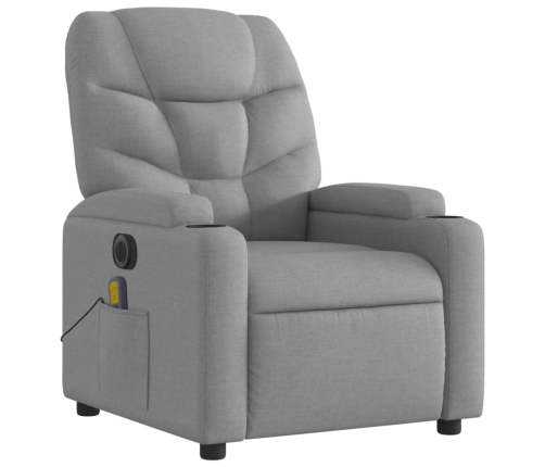 Sillón reclinable de masaje eléctrico tela gris claro