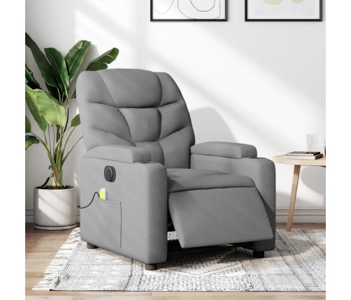 Sillón reclinable de masaje eléctrico tela gris claro