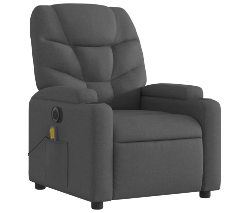 Sillón reclinable de masaje eléctrico tela gris oscuro