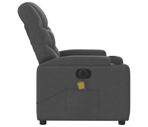 Sillón reclinable de masaje eléctrico tela gris oscuro