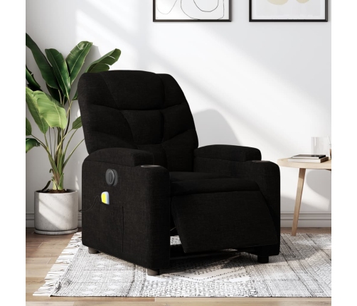 Sillón reclinable de masaje eléctrico tela negro