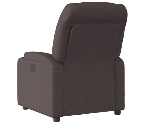 Sillón reclinable de masaje eléctrico tela marrón oscuro