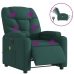 Sillón reclinable de masaje eléctrico tela verde oscuro