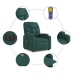 Sillón reclinable de masaje eléctrico tela verde oscuro