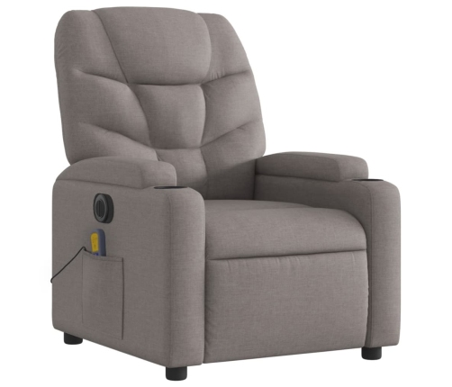 Sillón reclinable de masaje eléctrico tela gris taupe