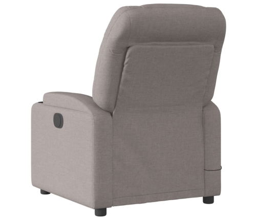 Sillón reclinable de masaje eléctrico tela gris taupe