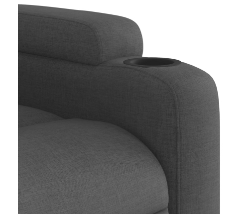 Sillón reclinable elevable de tela gris oscuro