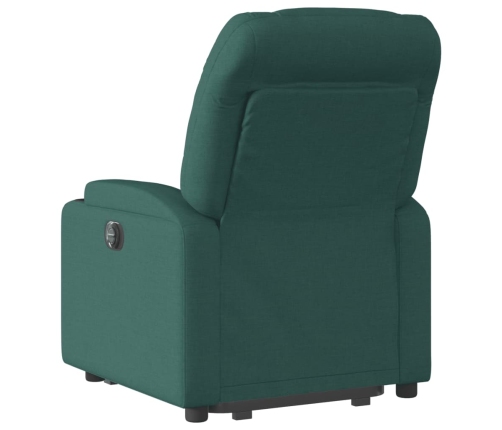 Sillón reclinable elevable tela verde oscuro