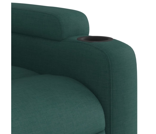 Sillón reclinable elevable tela verde oscuro