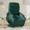 Sillón reclinable elevable tela verde oscuro