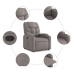 Sillón reclinable elevable tela gris taupe