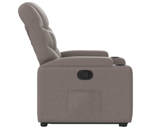 Sillón reclinable elevable tela gris taupe