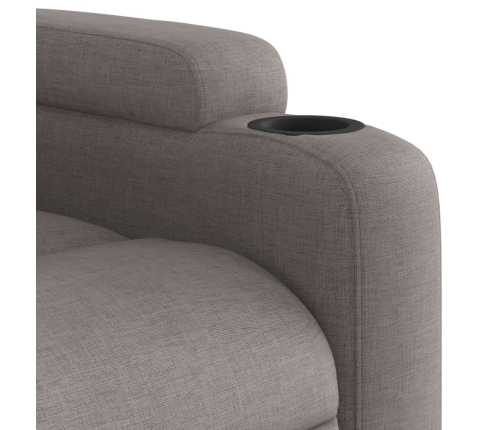 Sillón reclinable de masaje elevable tela gris taupé