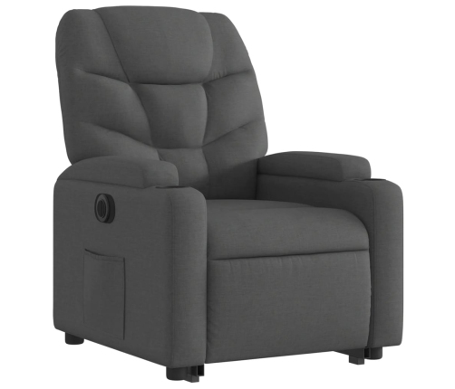 Sillón eléctrico reclinable elevable de tela gris oscuro