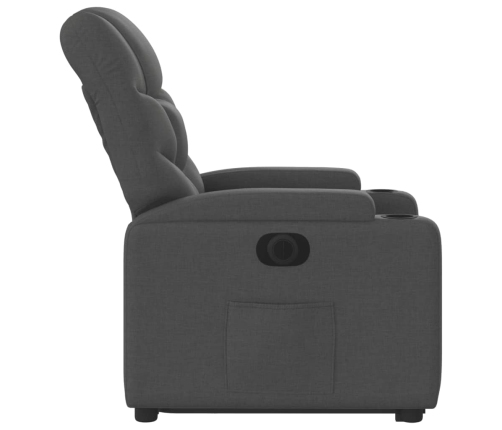 Sillón eléctrico reclinable elevable de tela gris oscuro