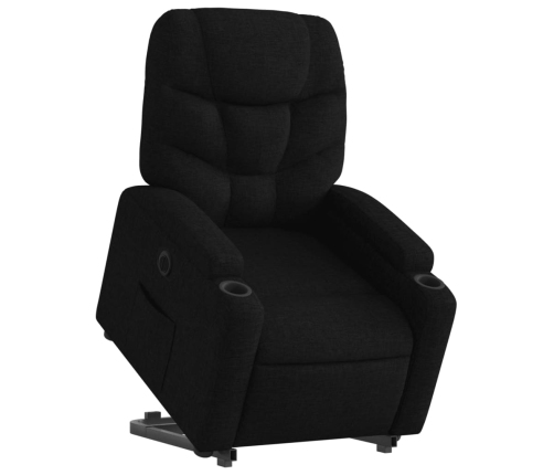 Sillón eléctrico reclinable elevable de tela negro