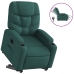 Sillón eléctrico reclinable elevable de tela verde oscuro