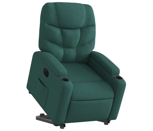 Sillón eléctrico reclinable elevable de tela verde oscuro