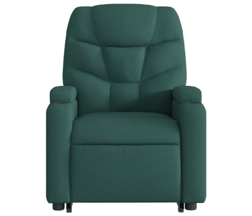 Sillón eléctrico reclinable elevable de tela verde oscuro