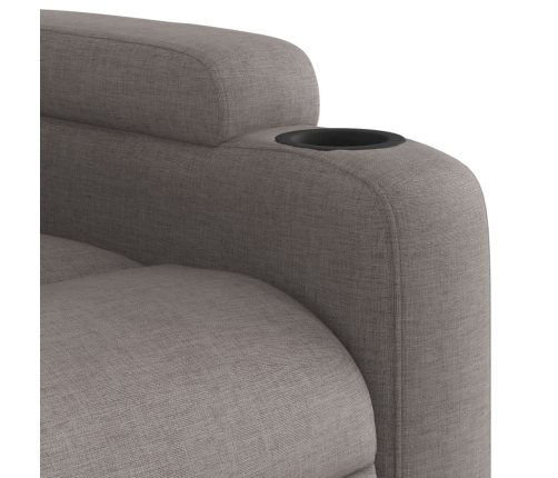 Sillón eléctrico reclinable elevable de tela gris taupe