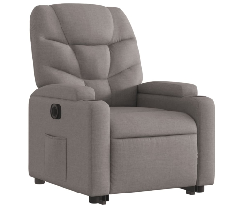 Sillón eléctrico reclinable elevable de tela gris taupe