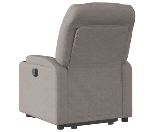 Sillón eléctrico reclinable elevable de tela gris taupe