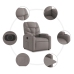 Sillón eléctrico reclinable elevable de tela gris taupe